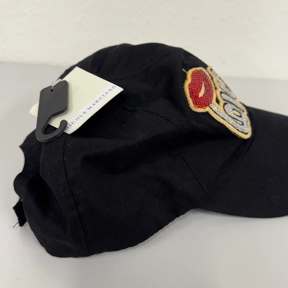 Nicole Marciano‎ Sequin Baseball Cap Love Lips Adjustable Hat